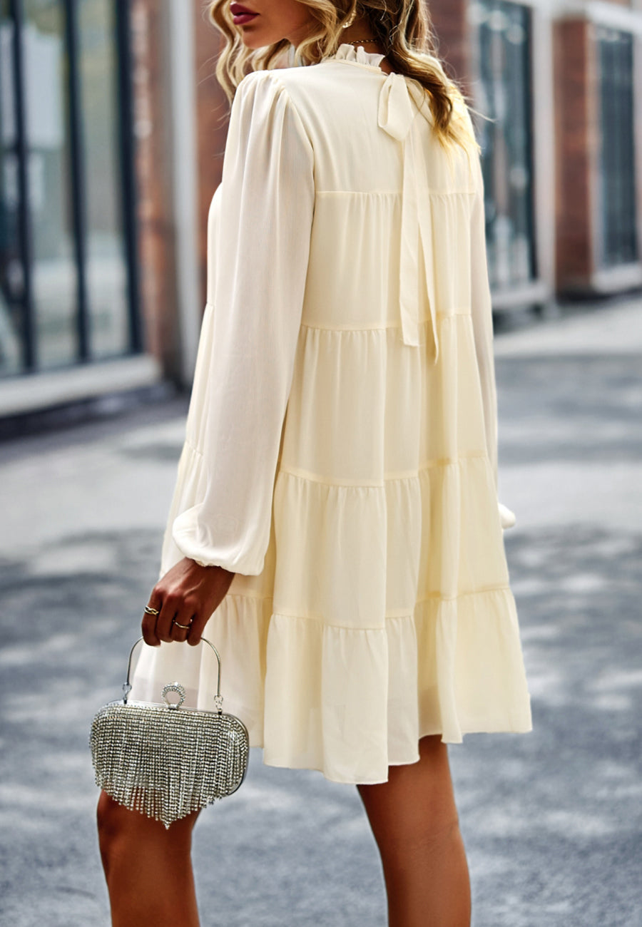 Tie Ribbon Back Shift Dress