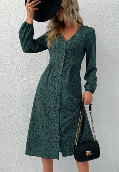 Vestido con botones de guepardo 