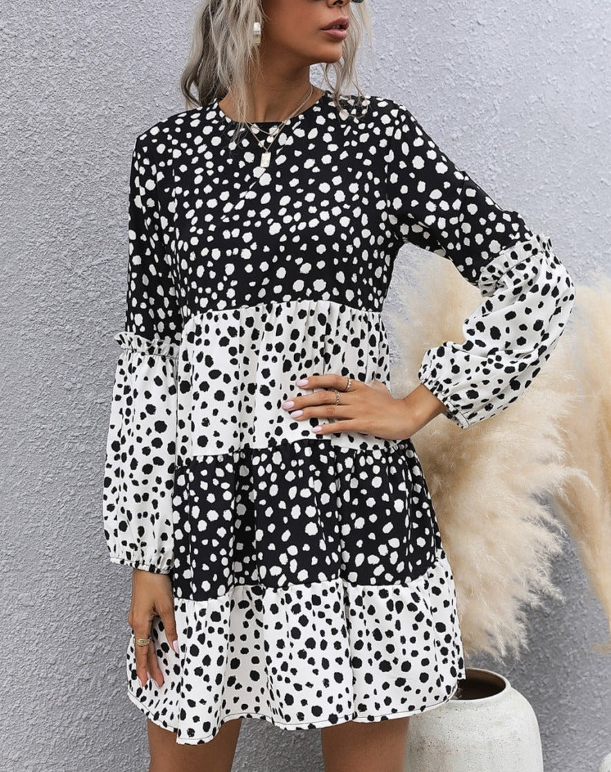 Cheetah Print Two Tone Dress