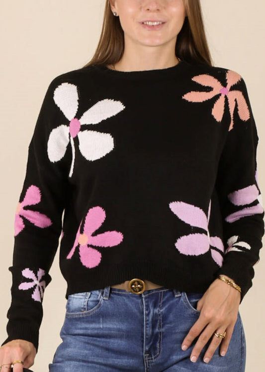 Multicolor Floral Print Sweater