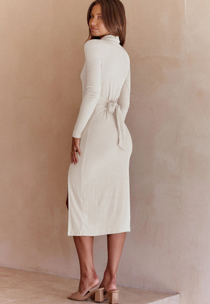 Button Detail Slit Dress