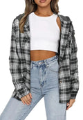 Chaqueta con capucha y estampado de tartán 