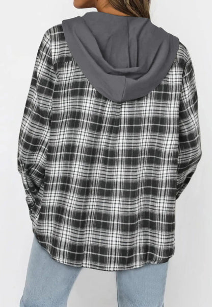 Tartan Print Hooded Jacket