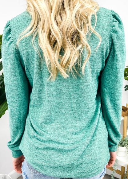 Suéter ligero con cuello cuadrado y globo 