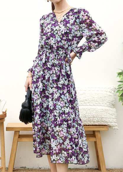 Vestido cruzado ligero con estampado floral 