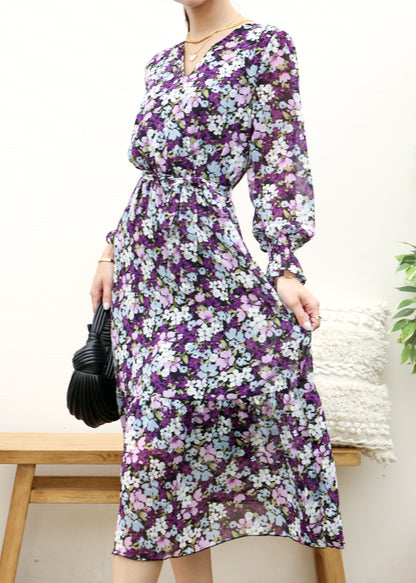 Vestido cruzado ligero con estampado floral 