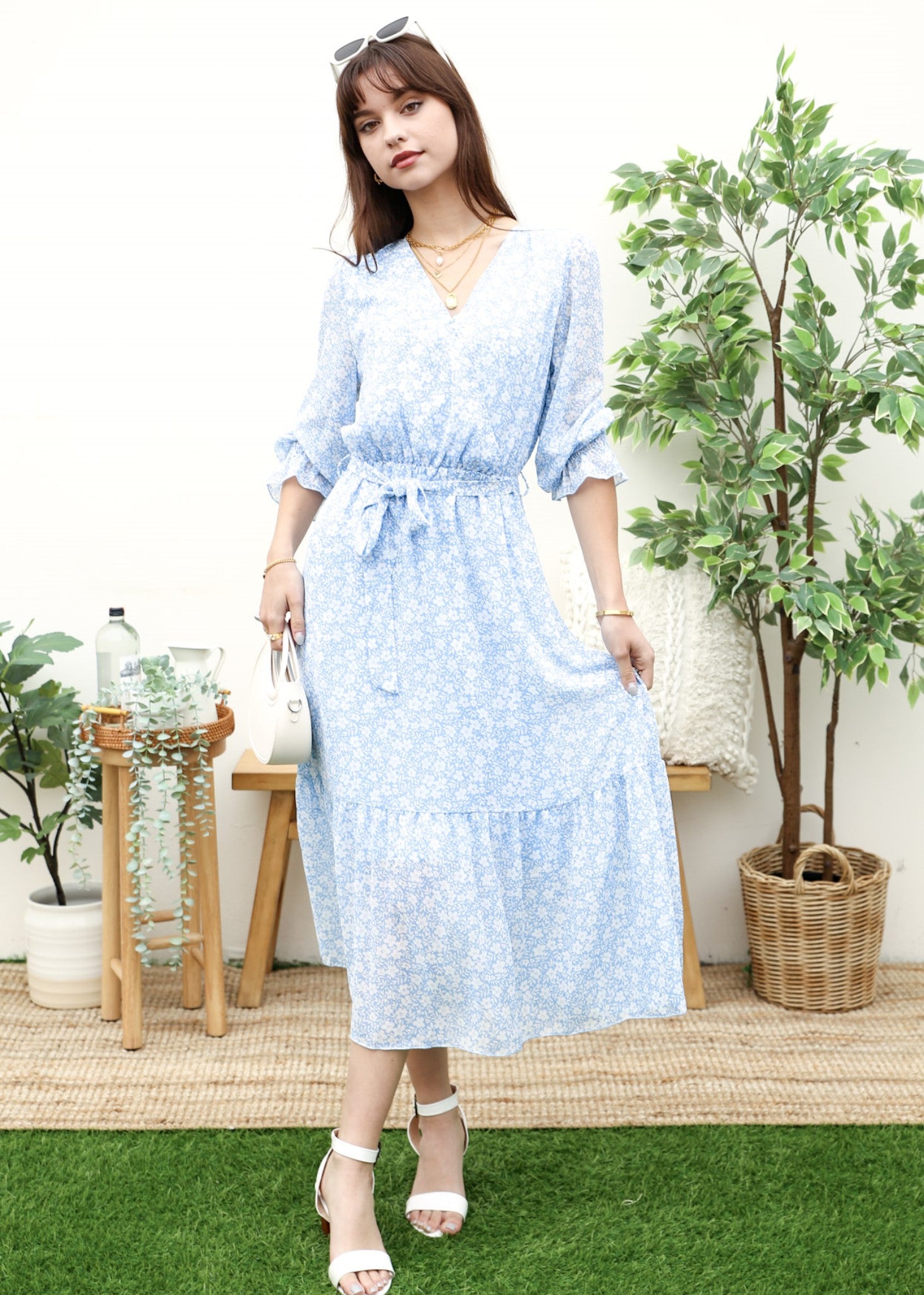 Floral Print Light Wrap Dress