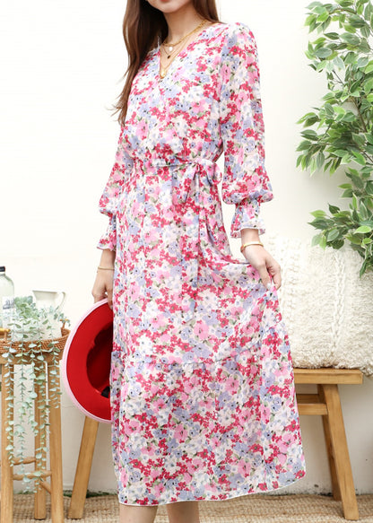 Vestido cruzado ligero con estampado floral 