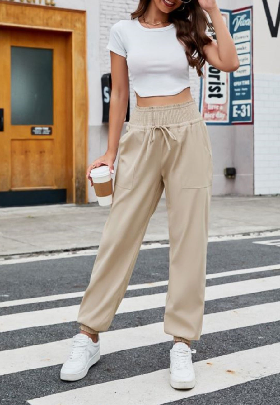 Khaki joggers womens outfit online
