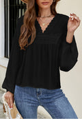 Blusa Bohemia con Ribete de Ganchillo 