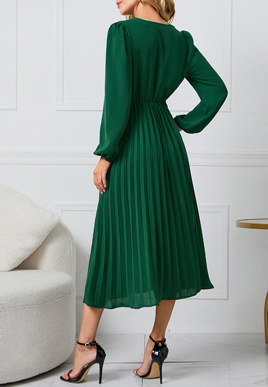Vestido con cinturón y escote cruzado
