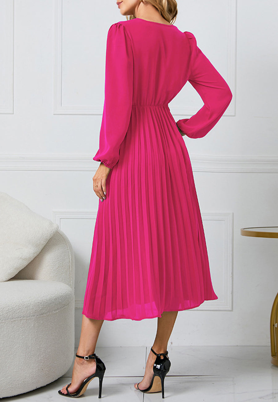 Surplice Neck Belted Dress