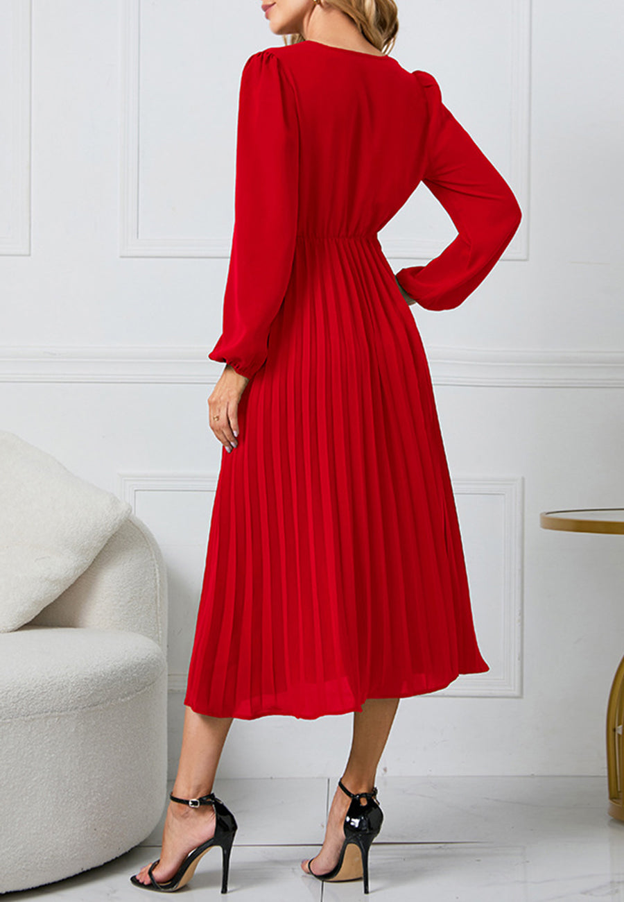 Vestido con cinturón y escote cruzado