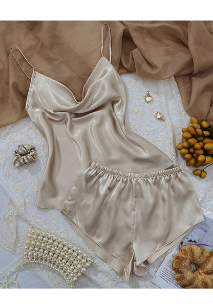 Cowl Tank and Shorts Lounge Set