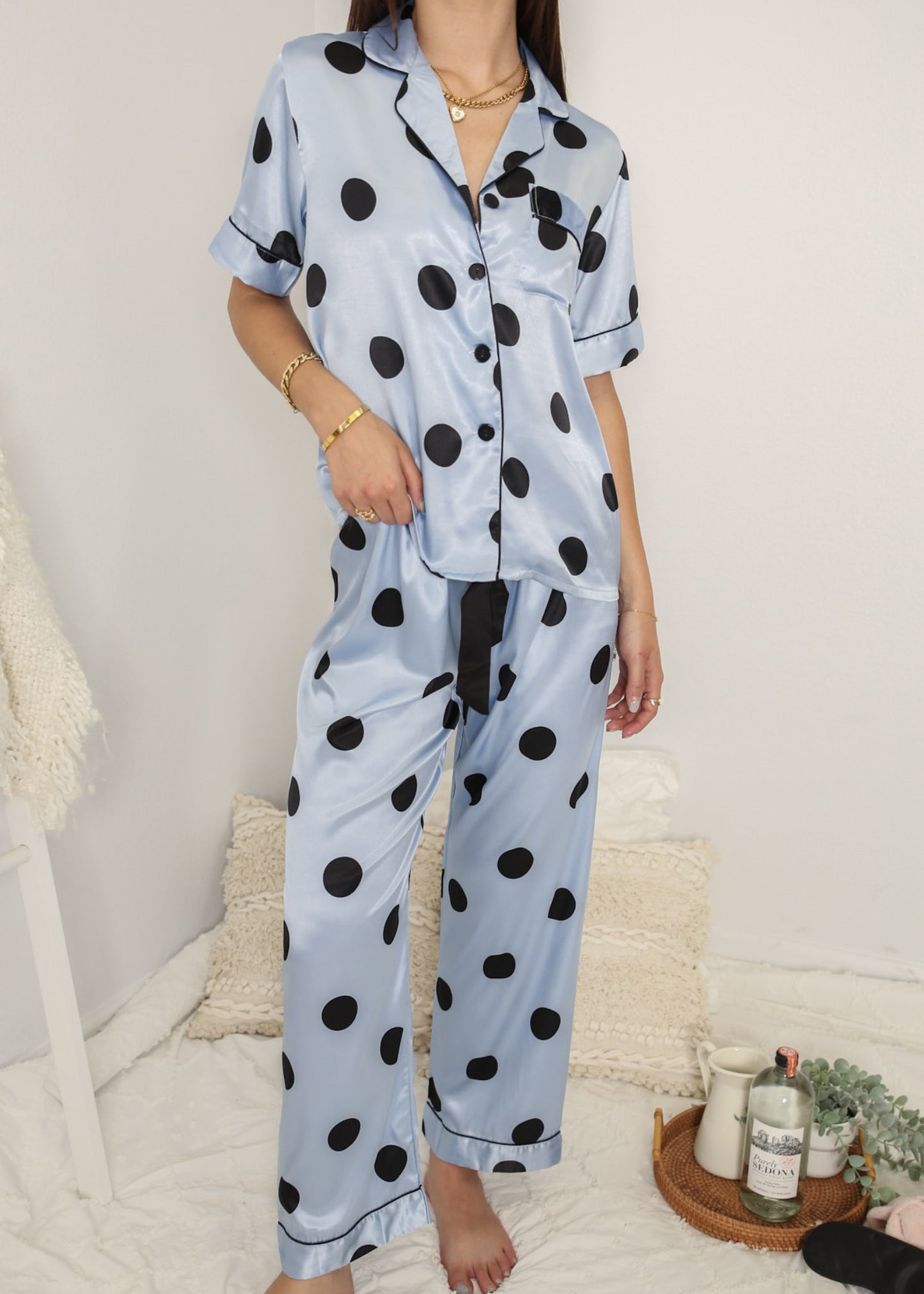 Multi 4 Piece Polka Dot Lounge Set