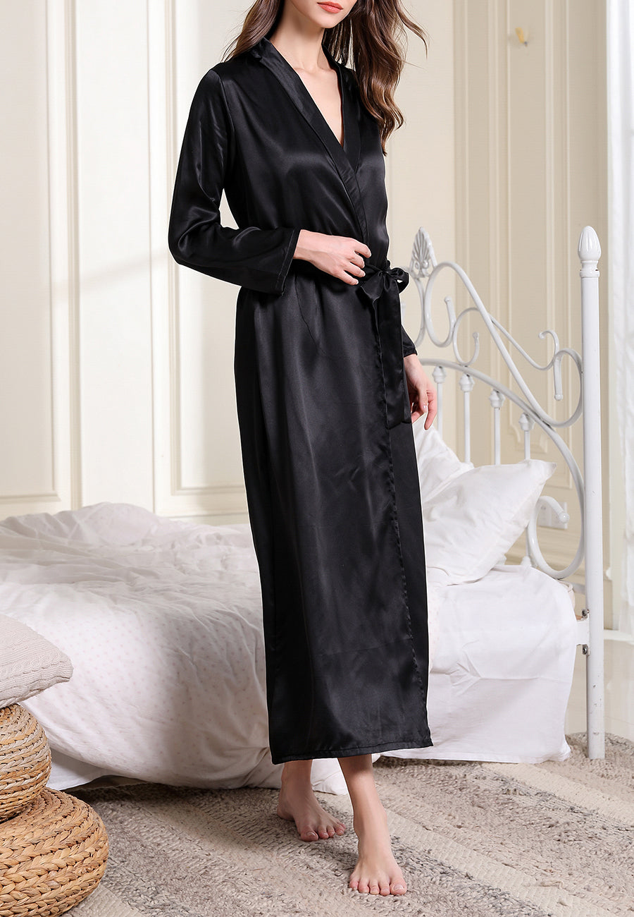 V Neck Slip Dress and Robe Set