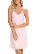 Vestido lencero con ribete de encaje