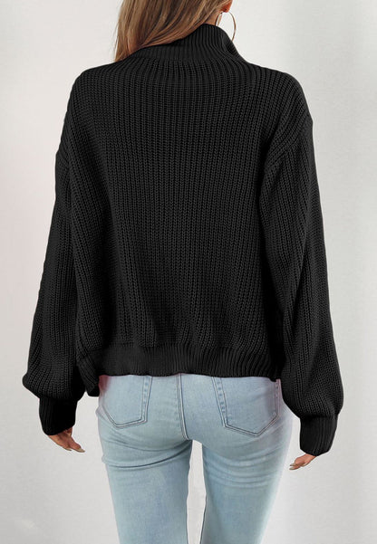 Textured Knit Zip-Up Jacket