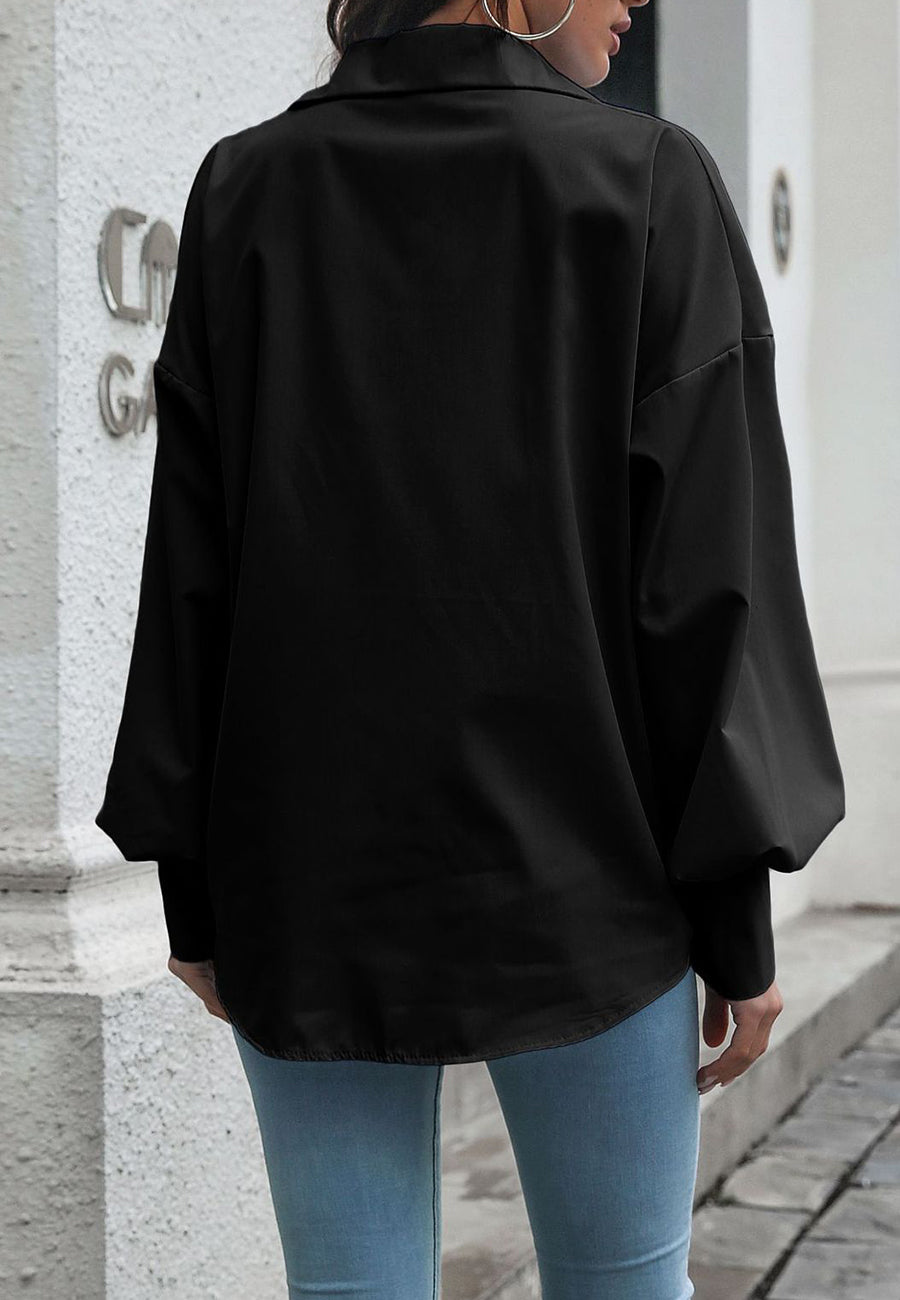 Polo liso con mangas Bishop 