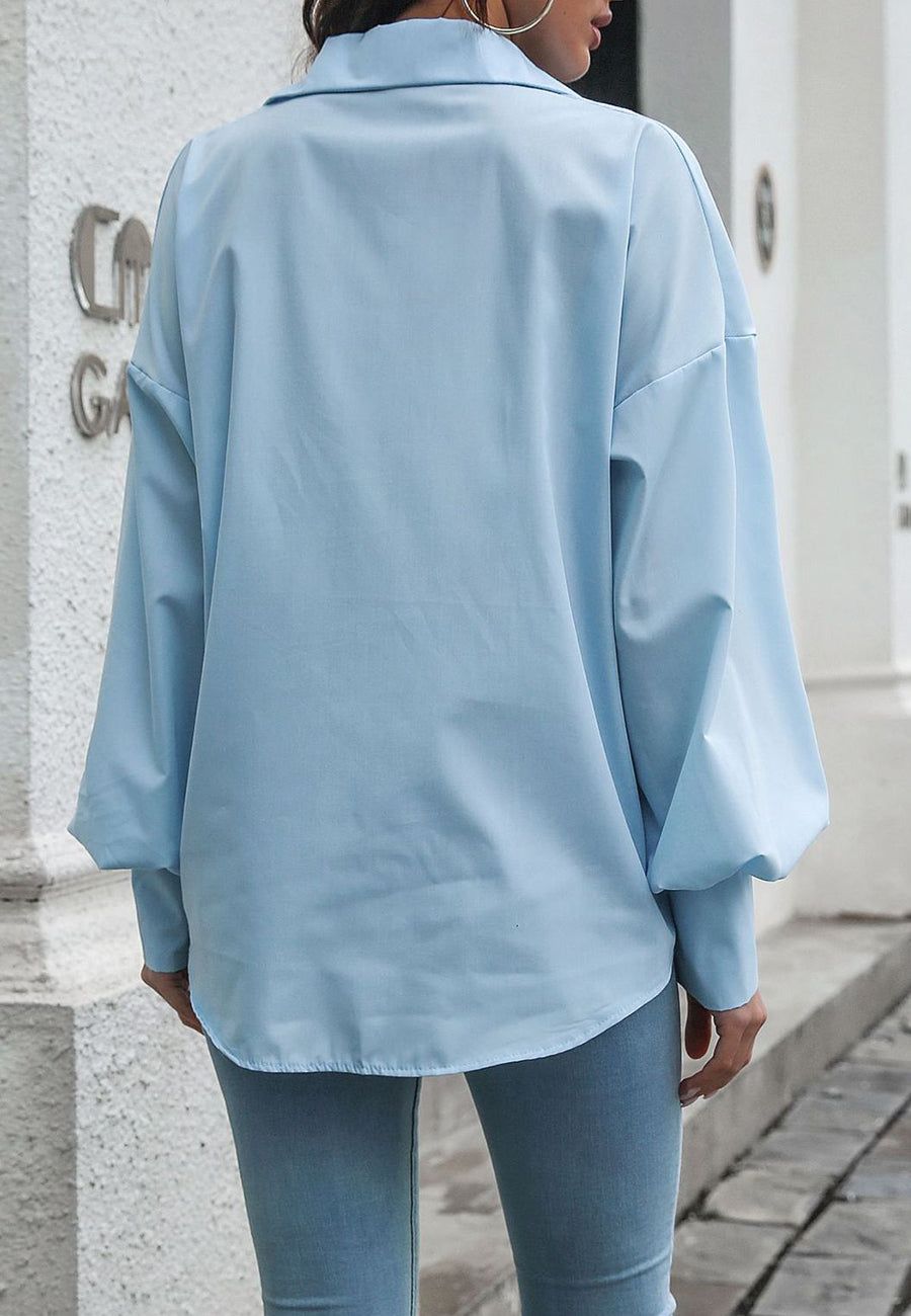 Polo liso con mangas Bishop 