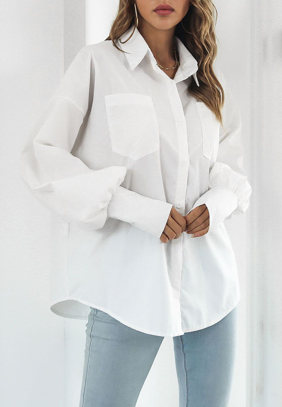 Polo liso con mangas Bishop 