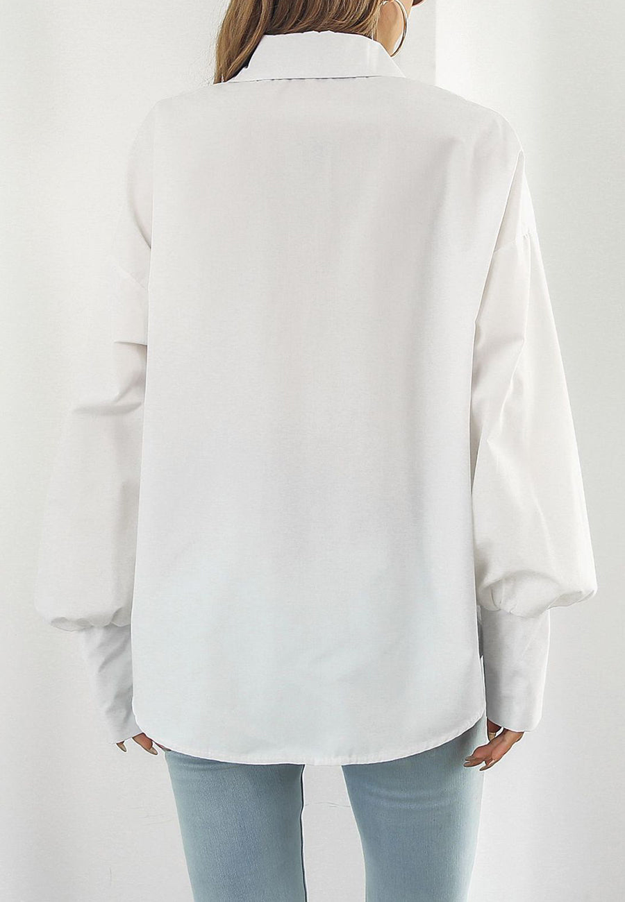 Polo liso con mangas Bishop 
