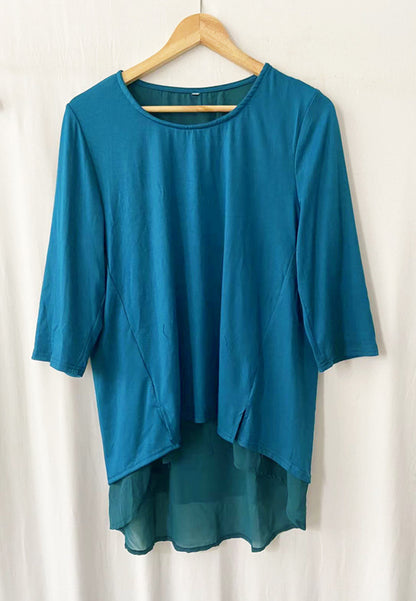 Flared Sleeve Double Hem Top