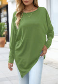 Blusa con abertura lateral y dobladillo asimétrico 
