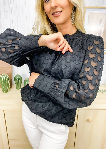 Geometric Pattern Tie Back Blouse
