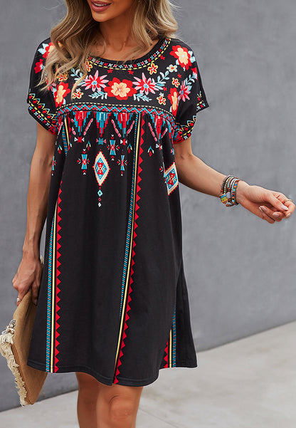 Multicolor Floral Boho Print Dress