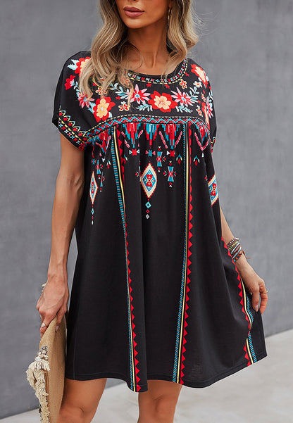 Multicolor Floral Boho Print Dress