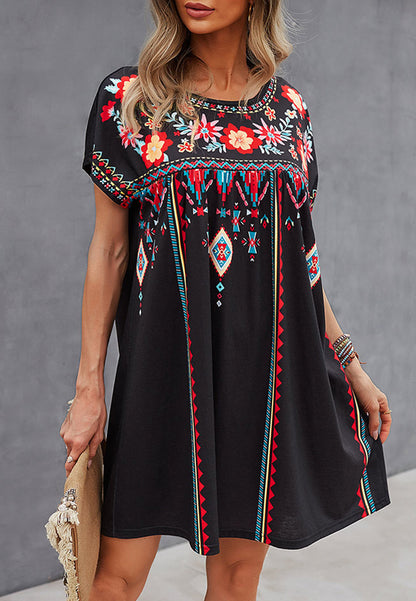 Multicolor Floral Boho Print Dress
