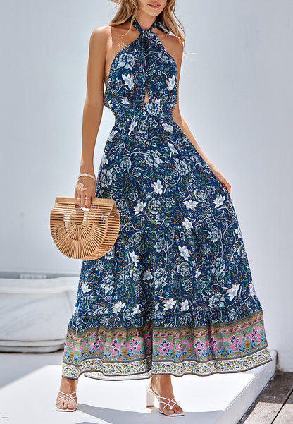 Halter Neck Floral Summer Dress