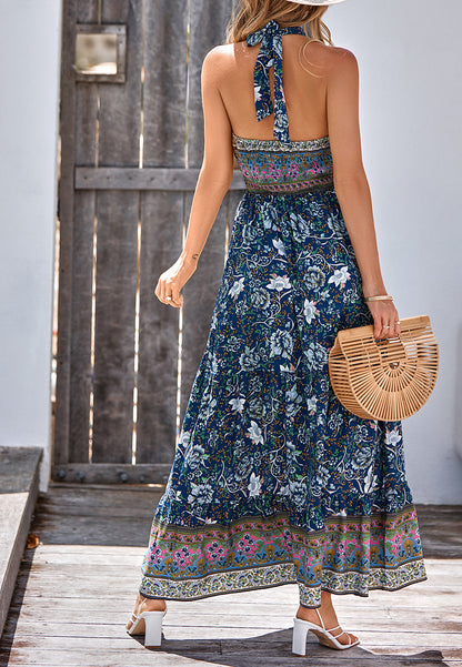 Halter Neck Floral Summer Dress