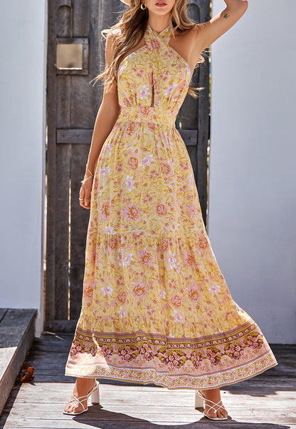 Halter Neck Floral Summer Dress