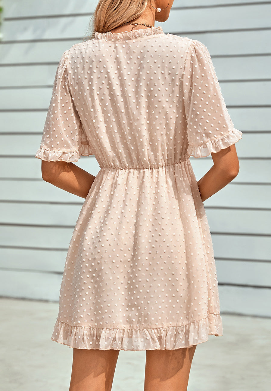 Vestido de lunares suizos con detalle de volantes 