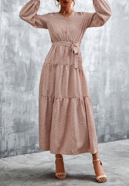 Cheetah Print Tiered Maxi Dress