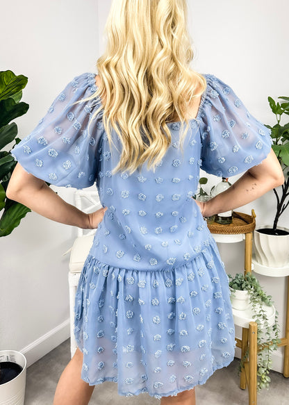 Puff Sleeve Swiss Dot Dress