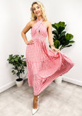 Cross Neck Halter Printed Dress