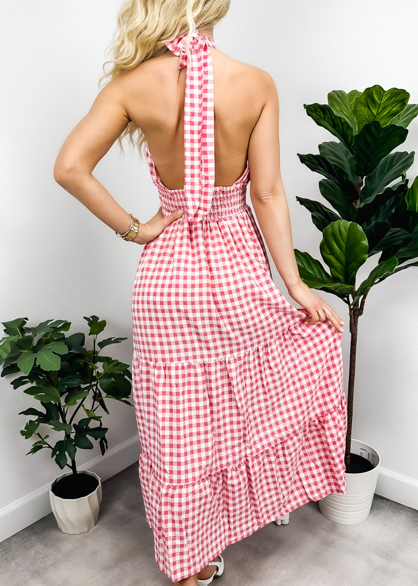 Cross Neck Halter Printed Dress