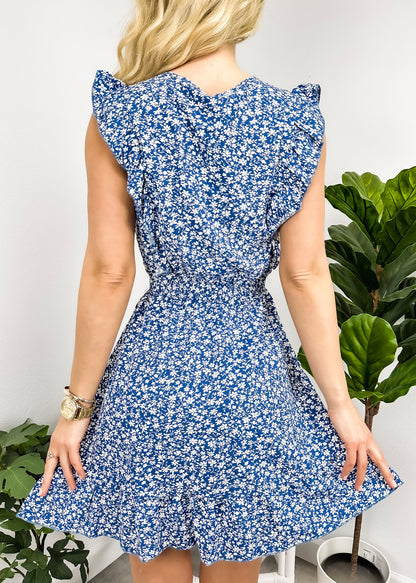 Ruffle Front Button Dress