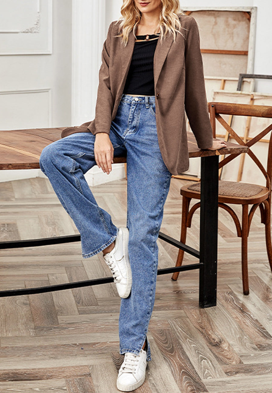 Blazer texturizado de color sólido