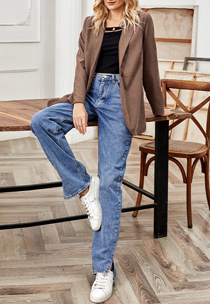 Blazer texturizado de color sólido