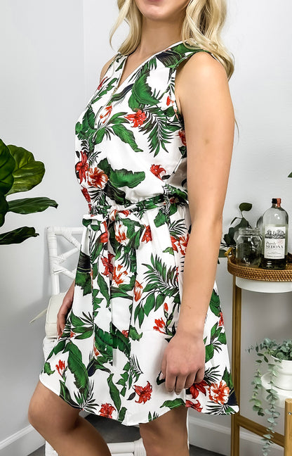 Zip-Up Floral Print Dress