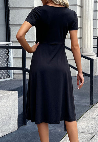 Button Front Slit Dress