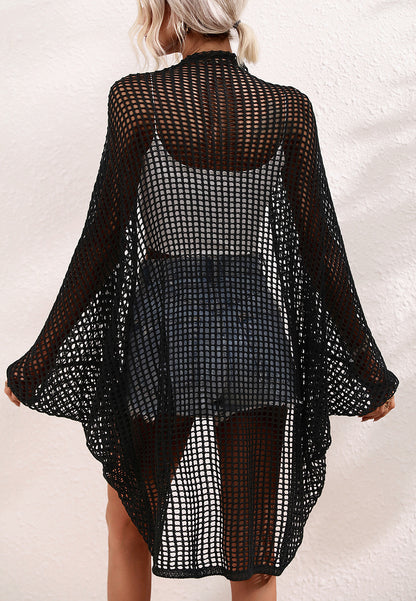 Batwing Sleeve Crochet Knit Cardigan