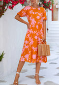 Vestido floral de dos tonos 