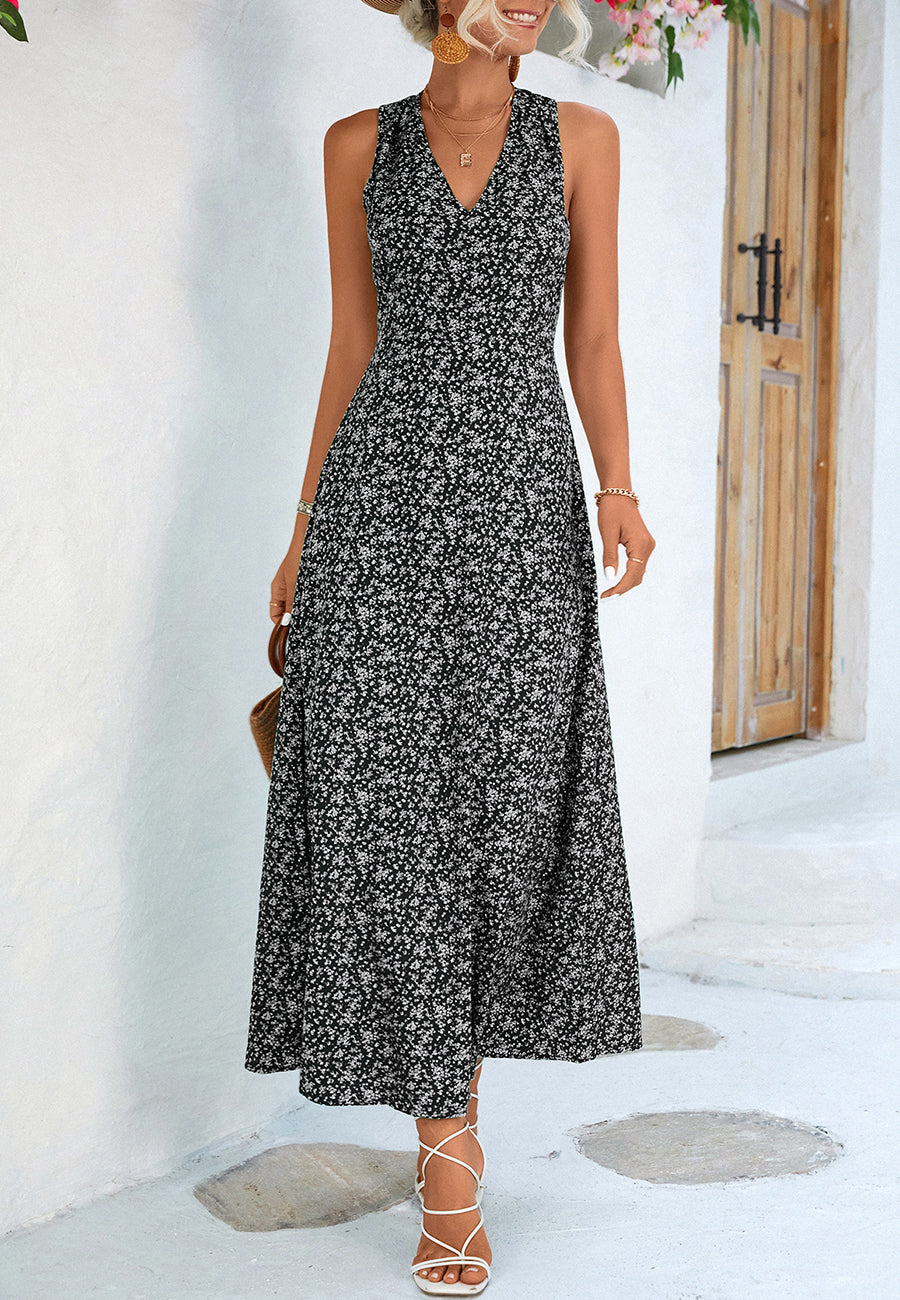 Ditsy Floral Open Back Dress