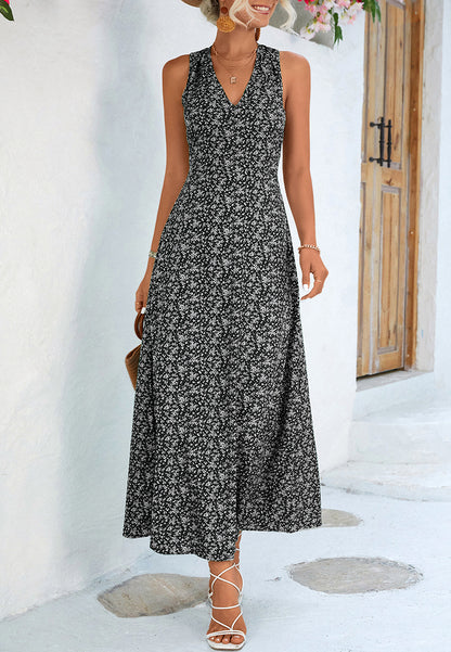 Ditsy Floral Open Back Dress