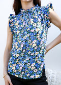 Floral Print Ruffle Detail Blouse